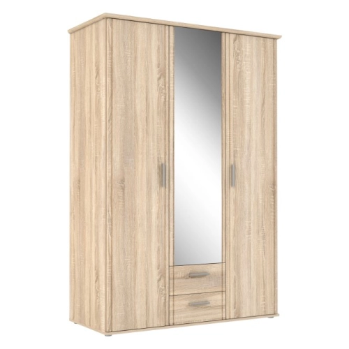 Szafa z lustrem i szufladami 140 cm Dąb Sonoma